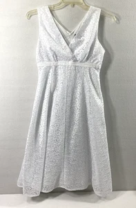 Abito babydoll design coniglio donna taglia 8 bianco pizzo fairycore evento delicato - Foto 1 di 10