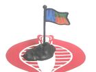 Toy Solider Playset Display Part Plastic 3" American FLAG w Base Accessory