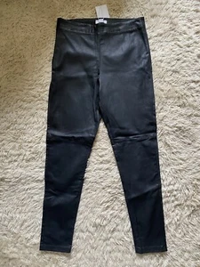 Aligne ladies black real leather Trousers Sz 12 BNWT - Picture 1 of 6