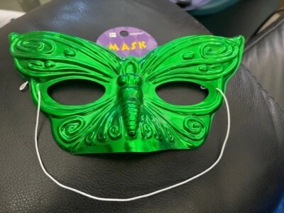 Green Butterfly Mardi Gras Mask Adult Size New!!! - Image 1 of 2