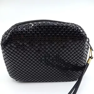 Vintage Comeco Shiny Black Chain Mail Mesh Purse Evening Bag 6" x 5 3/4" - Picture 1 of 12