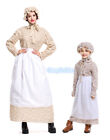 X-D1-4 Women Girl Victorian Maid Old Lady Grandma Classic Village Dress Costume