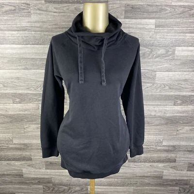 GAP Cowl Neck Drawstring Tie Black Pullover Sweatshirt Women's Size Small - Image 1 of 4