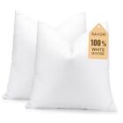 Set Of 2 Down And Feather Throw Pillow Inserts 18X18 Soft Fluffy 18X18 Inch