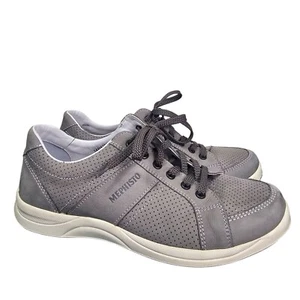 Mephisto Mens Hero Gray Suede Lace-Up Shoes Sz 7 US Perforated Walking Cushioned - Picture 1 of 9