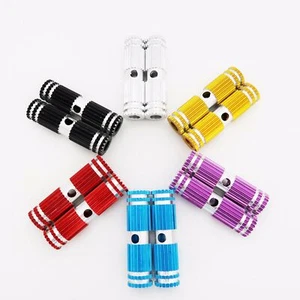 Mini Gear Type Metal Alloy Bike Foot Pegs Black Red Silver Purple UPick 2PC 4PC - Picture 1 of 7