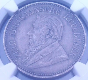 1896 South Africa 2-1/2 Shillings , NGC XF 45 , nice silver coin # 1460 - Picture 1 of 4