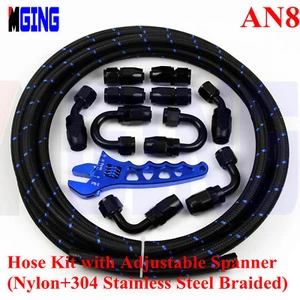 8an an8 8 Nylon Trenzado Aceite Combustible Línea Manguera Extremo Llave Herramientas Tensor Ajuste - Imagen 1 de 5