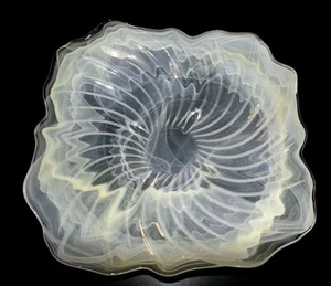 Large Art Glass Bowl Dish Platter 14" x 14" 3-1/4" High - Picture 1 of 8