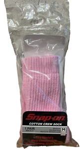 Snap-On Tools Pink Crew Socks 1pr Medium Made in USA Cotton Blend New Unopened - Picture 1 of 3
