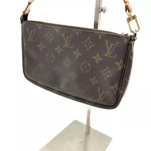 Auth Louis Vuitton Pochette Accessoire Monogram Shoulder Bag Brown M40712 Pouch - Picture 1 of 16