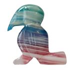 Molded Glass Toucan Tropical Bird Figurine Desktop Paperweight 4" x 3"