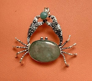 Amazing Amazonite Larimar Gemstone Crab Pendant Jewelry Gift 2.92" - Picture 1 of 1