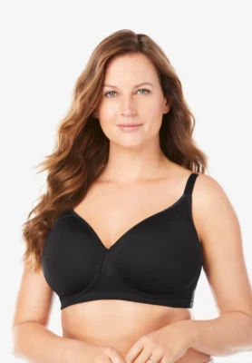 Comfort Choice Women's Stay-Cool Wireless T-Shirt Bra, Black 52B - Image 1 of 4