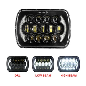 7x6 5x7" LED Headlight Halo For Jeep Wrangler YJ 86-1995 for Cherokee XJ 84-2001 - Picture 1 of 12