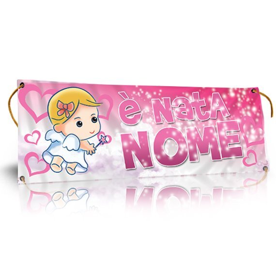 Festone Benvenuta In Carta - Scritta In Corsivo Rosa, 300x15 Cm, Per Feste Battesimo Nascita Bimba - Foto 3