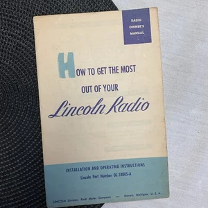 1950 Lincoln Radio Owners Manual & Installation Instructions Original GL-892 - Picture 1 of 5