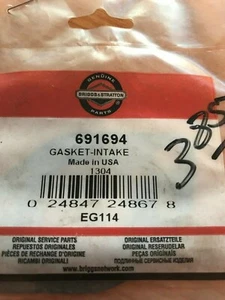 NEW OEM BRIGGS & STRATTON Intake Carburetor Mount Gasket 691694, 805700, 805149 - Picture 1 of 1