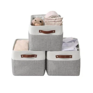 Storage Bins Fabric Storage Baskets For Shelves Linen Closet Organization Toys N - Picture 1 of 8
