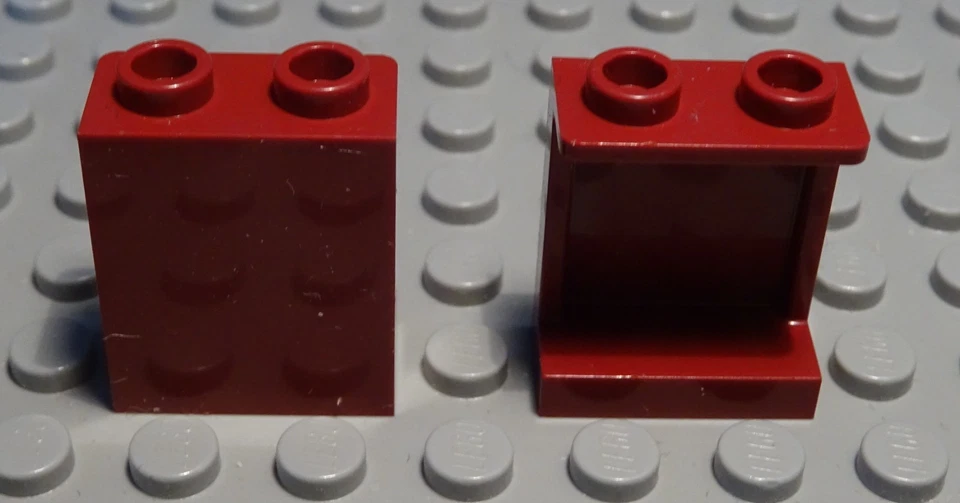 Lego Wall Container 1X2X2 Dark Red 2 Pieces - Image 1 of 1