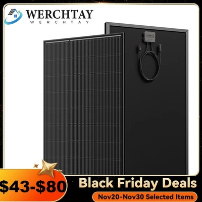 100W 170W 200W 300W Watt Monocrystalline Solar Panel 12V RV Boat Home Off Grid - Image 1 of 4