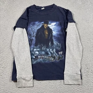 WWE World Wrestling Entertainment T-Shirt Youth L Undertaker Thermal Y2K Faded - Picture 1 of 6