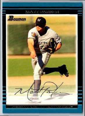 2002 Bowman Matt Parker #384 Milwaukee Brewers Baseball Card - Image 1 of 2