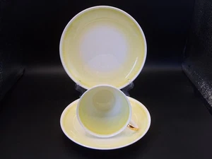 Platillos y platos laterales vintage de tazas de té Susie Cooper arlequín tríos. - Imagen 1 de 4