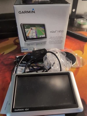 Garmin NUVI 1450 Ultra - thin GPS Navigator Navteq5" touch display Works  - Image 1 of 4