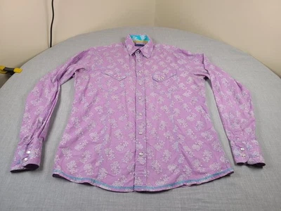 Georg Roth Shirt Mens Large Paisley Tribal Vine Pearl Snap Casual Los Angeles - Image 1 of 4