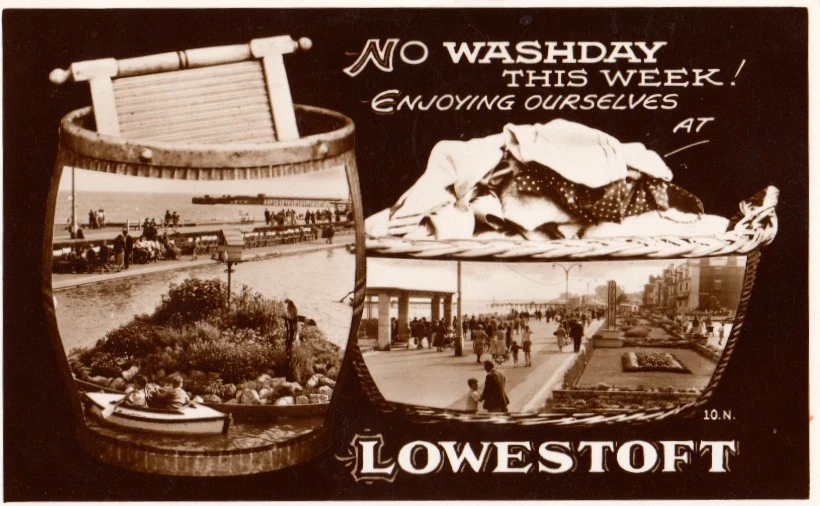photographic  novelty postcard  lowestoft  seafront posted   circa 1955 - Image 1 of 1