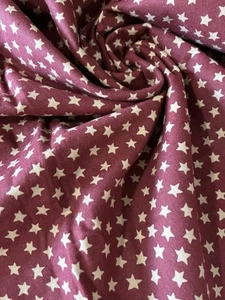 OOP Americana Stars Cotton Flannel Fabric Tans Stars On Burgundy 35”x45” - Picture 1 of 3