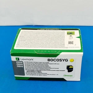 Lexmark 80C0SYG Yellow Toner Cartridge CX310 CX410 CX510 Factory Sealed - Picture 1 of 2