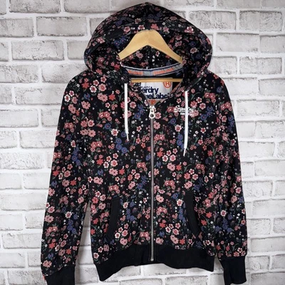 Superdry Mujer Orange Label Sudadera con Capucha Floral Cremallera Completa Talla M UK12 US 8 Euro 40 Foto 1 de 4