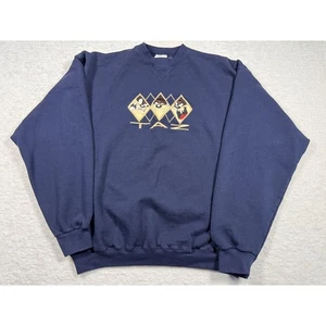 VINTAGE LOONEY TUNES TAZ DEVIL SWEATSHIRT HERREN XL NAVY BLAU WARNER BROS 1996 - Bild 1 von 8