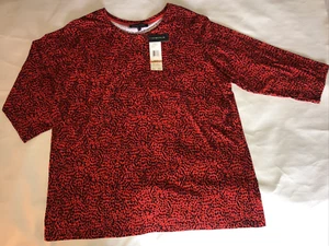 Jones New York Signature Women's Leopard Print 3/4 Sleeve Shirt Size 3X NEW NWT - Picture 1 of 4
