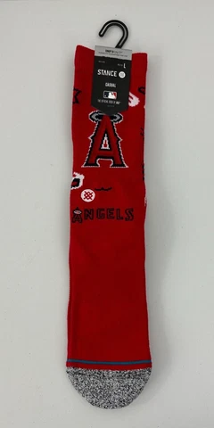 Men's Size Large Stance Socks MLB Los Angeles Angels LA A Landmark Red Fun Socks Cover