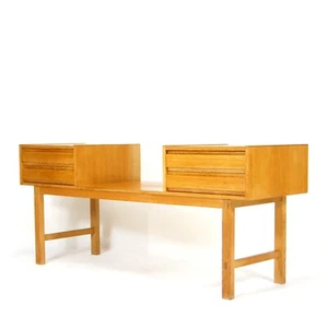 Retro Vintage Danish Oak Hi Fi Stereo Cabinet TV Bench Media Mid Century 60s 70s - Picture 1 of 1
