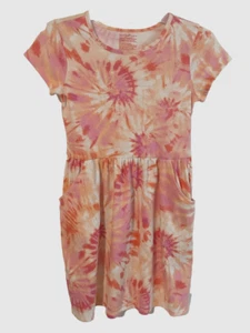 Cat & Jack Girls Size Large (10-12) Warm Pink Tie-Dye Knit Dress w Pockets NEW - Picture 1 of 3