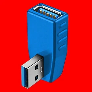 1x Standard USB 3.0 Male to Female Port Saver 90 Degree Right Angle Adapter Plug - Picture 1 of 1