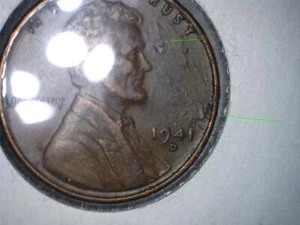1941 D Lincoln Wheat Cent Error Lamination Fine - Picture 1 of 3