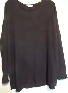 Time and Tru black knit tunic long sleeve round neck oversized Plus XXL 20 NEW - Picture 1 of 4