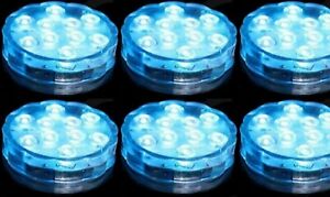 LED Light Puck or Pod Remote Control LED Submersible Lights - 6 pc w/ remotes