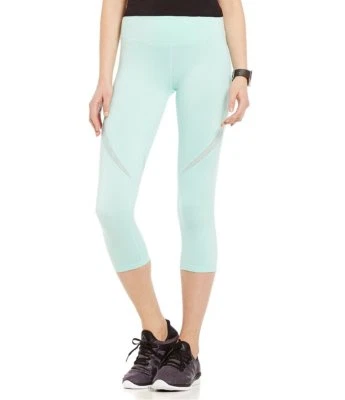 Capris de entrenamiento Nanette Lepore Play para mujer brillante verde jaspeado talla grande Foto 1 de 4