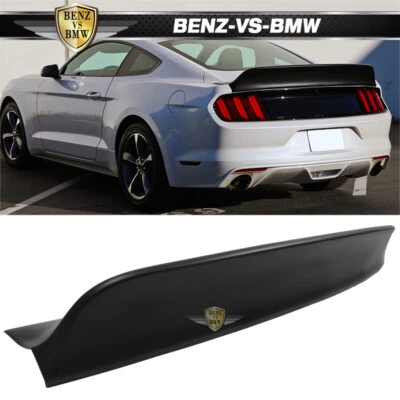 Fits 15-23 Ford Mustang Coupe IKON Duckbill Style Trunk Spoiler Lip Matte Black - Image 1 of 4