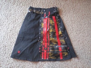 Vintage Punk/Goth Tripp NYC Skirt Kilt? Black and Camo, XS (Condition Issues) - Picture 1 of 11