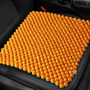 Handmade Wooden Bead Mat Ergonomic Seat Cushion Support 16Inch Square Cushion - Bild 1 von 11