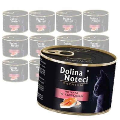 Dolina Noteci Premium 12x185g Reich an Lachs Feuchtfutter für Katzen