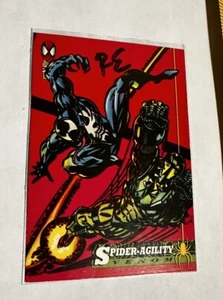 1994 Fleer Marvel Card Venom Spider-Agility Signed Randy Emberlin #12 Comic Con - Picture 1 of 2