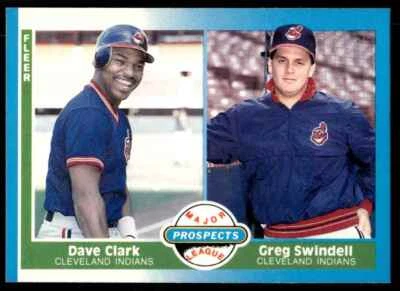 1987 Fleer Baseball Card Dave Clark/Greg Swindell Rookie Cleveland Indians #644 - Image 1 of 2